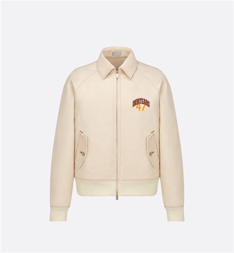 DIOR TEARS Zipped Blouson White Cotton Twill